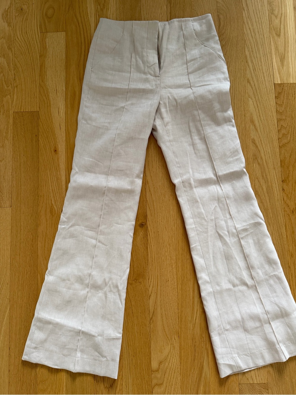 VERONICA BEARD Cream Linen Blend Pants